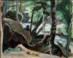 安井曽太郎作　奥入瀬の渓流